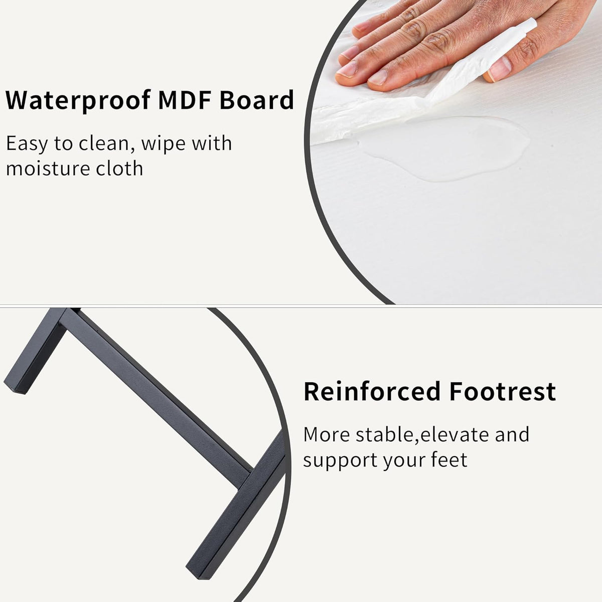 Foldable TV Trays, Small Folding Table, TV Trays Set of 2, TV Dinner Tray, Side Table for Bed, Couch, Portable Easy to Move, White