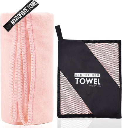 Microfiber Travel Towel, Soft Lightweight Quick Dry Towel, Super Absorbent Compact Travel & Sports & Beach Towels for Camping, Backpack, Gym, Swimming, Yoga, Hiking (XXL:40"×72" -Pink)
