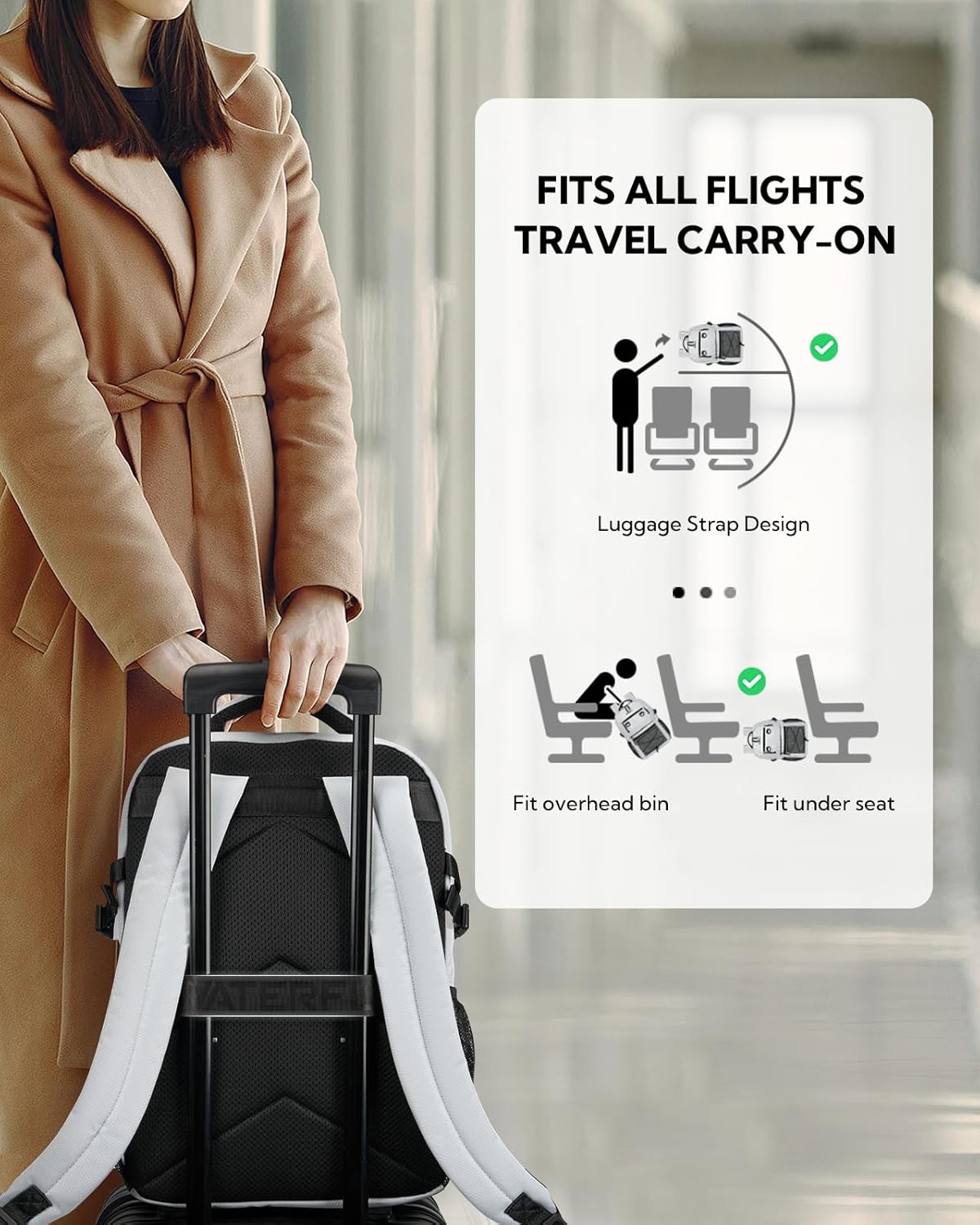 WATERFLY Travel Hiking Casual Backpack: 22L Lightweight Everyday Outdoor City Daypack College Bookbag for Woman Man