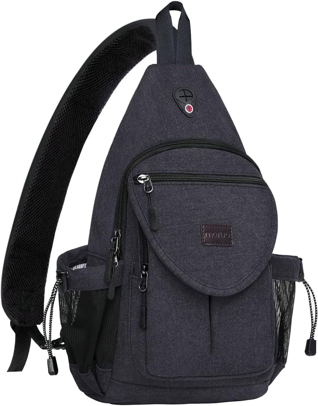 MOSISO Sling Backpack,Canvas Crossbody Hiking Daypack Bag with Anti-theft Pocket, Space Gray