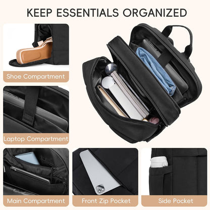 CLUCI Lightweight Travel Backpack Carry on Flight Approved, Puffy Gym Backpack with Shoe Compartment, Personal Item Travel Bag, 15.6 inch Laptop Backpack for Weekender Business