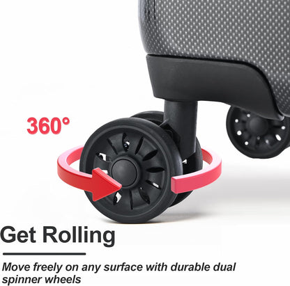 3 Piece Luggage Set, Hardshell Luggage Sets with TSA Lock, PC+ABS Lightweight Suitcase Sets with 360° Spinner Wheels BLACK (20/24/28)