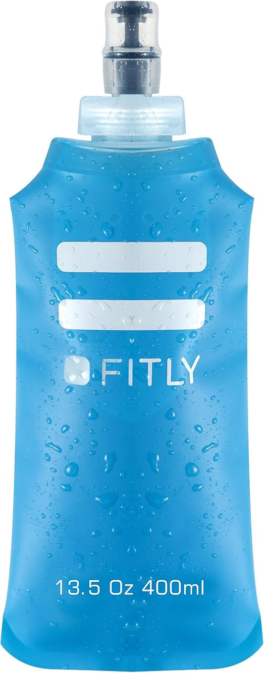 FITLY Soft Flask - Shrink As You Drink Soft Water Bottle for Hydration Pack - Folding Water Bottle Ideal for Running, Hiking, Cycling, Climbing & Rigorous Activity