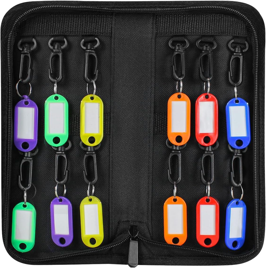 Sdstone Portable Zippered Key Organizer, Fireproof Key Case with 12 Key Hooks and Tags,Waterproof Portable Key Storage for Rental Management Real Estate Sales Hotel Executives and Car Service
