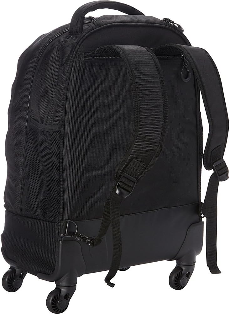 Kenneth Cole REACTION 17" Polyester Dual Compartment 4-Wheel Laptop Backpack, Black