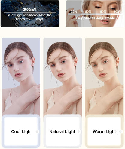 Travel Makeup Bag with LED Mirror Double Layer Makeup Case with Lighted Mirror Dual Layer Cosmetic Train Case Portable Artist Organizer Bag with Dividers and Rechargeable Vanity (Pink, Small)