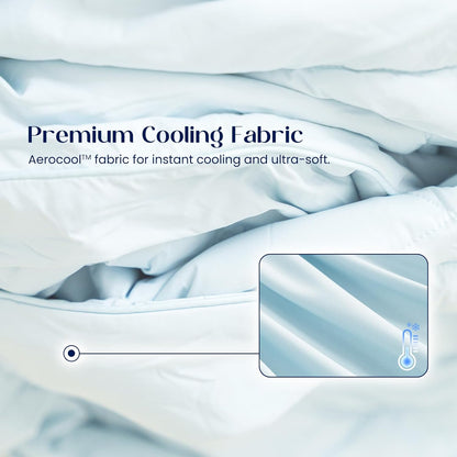 Dream Valley® Outlast® Deepsleep Cooling Comforter, Twin Size, NASA-Grade Space Technology Cooling Blanket for Hot Sleepers Night Sweats, Q-Max > 0.45 Aerocool™ Breathable, Mint Macaron, 68"x90"