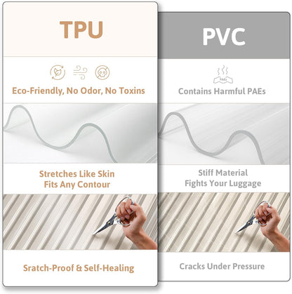 OrgaWise Clear Luggage Cover, For Suitcase Tsa Approved Transparent TPU Suitcase Cover Protector Fit 26-28 Inch Luggage