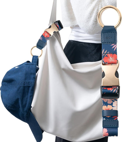 Travel Carry Strap with Ring Hooks, Buckle, Add-a-Bag Luggage Strap, Adjustable Bag Holder, Travel Clip for Carry-on Bags