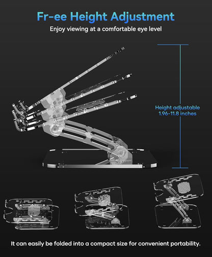 2 Pack Acrylic Laptop Stand for Desk, Adjustable Ergonomic Laptop Riser, Portable Foldable Computer Stand, Compatible with 10 to 15.6 Inches Notebook and MacBook, Clear