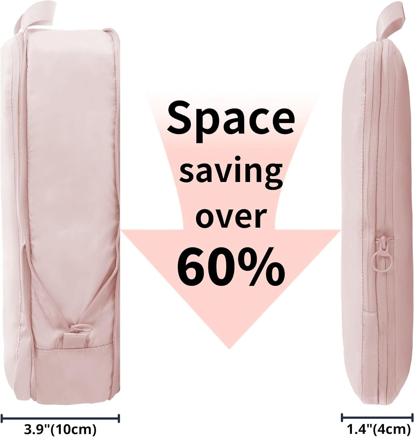 tianzong Compression Packing Cubes for Suitcases, Luggage Organizer Bags Set for Travel (Pink, 2 Pack Large)