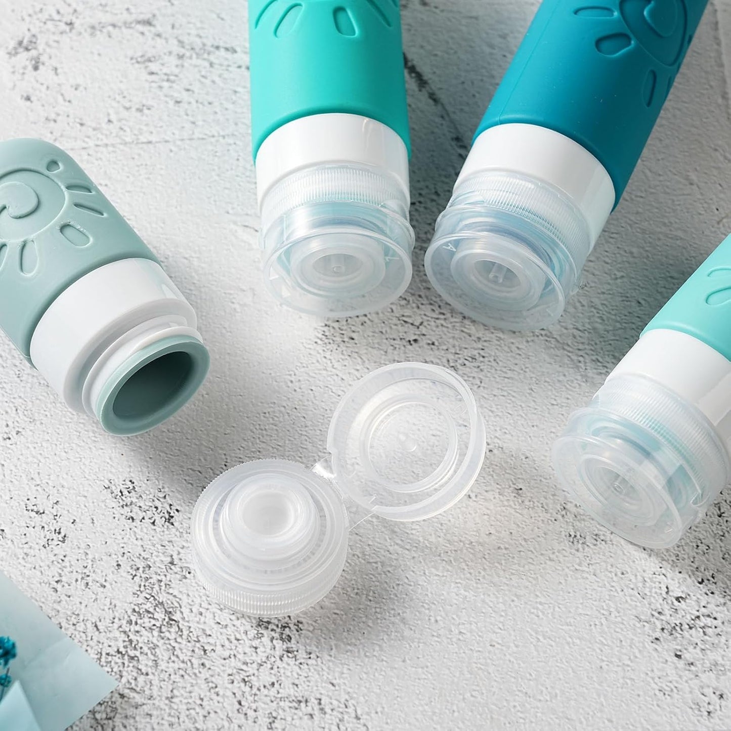 18 Pack travel Bottles for Toiletries, TSA Approved Silicone Travel Containers Leak Proof Refillable Travel Accessories for Shampoo Conditioner Lotion Body Wash(Multicolored H)