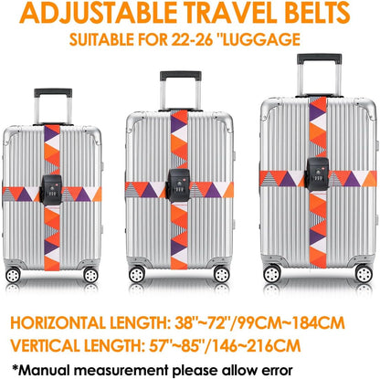Adjustable Travel Luggage Strap Suitcase Belt Travel Bag Accessories 1.96 in W x 6.23 ft L