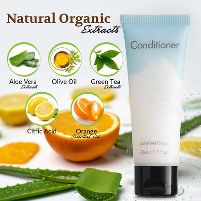 Double Sealed Hotel Conditioner Bulk 100 Pack Individually Wrapped Travel Size Conditioner Aloe and Green Tea Extract Infused Hotel Supplies and Toiletries for Guest