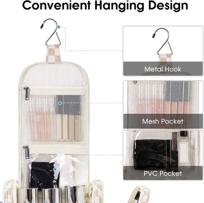 Narwey Hanging Toiletry Bag for Women Travel Makeup Bag Organizer Toiletries Bag for Cosmetics Essentials Accessories
