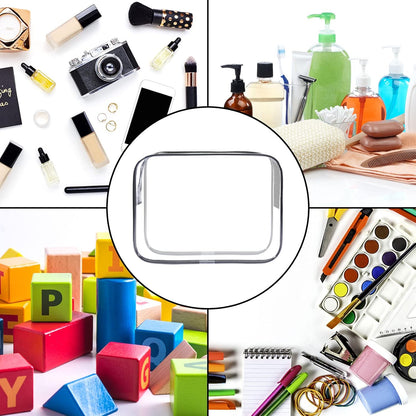 Lermende 2pcs Clear Toiletry Bag TSA Approved Travel Bag,Carry On for Travel,Airport Airline Accessories Compliant Bag,Quart Sized Makeup Cosmetic bag Women Men (Transparent Black, 2 Pack)