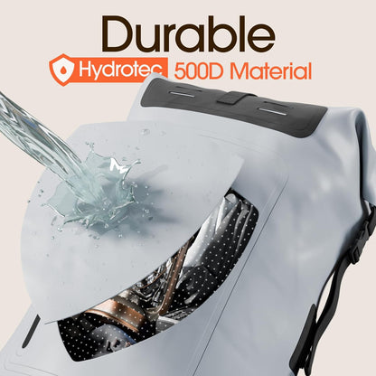 Earth Pak Waterproof Backpack - Heavy Duty Hiking Backpack - Roll-Top Closure Bag - Cushioned Dry Bag Waterproof Phone Case