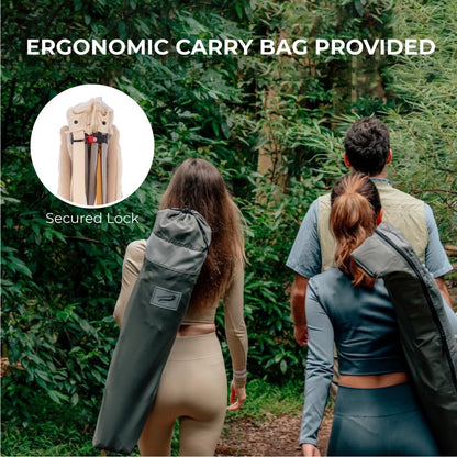 Heavy Duty Portable Folding Camping Chair for Adults with Padded | for Outdoor & Sports, Backpacking, Beach, Lawn, Hunting, Tailgating, Fishing | Supports 400 Lbs (Single, Beige)