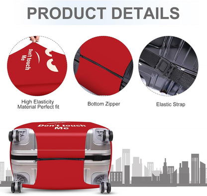 ANNA QUEEN Funny Luggage Cover, Don't Touch Me Red Face Design, Stretchable, Washable Travel Protector for 32-34 Inch Luggage