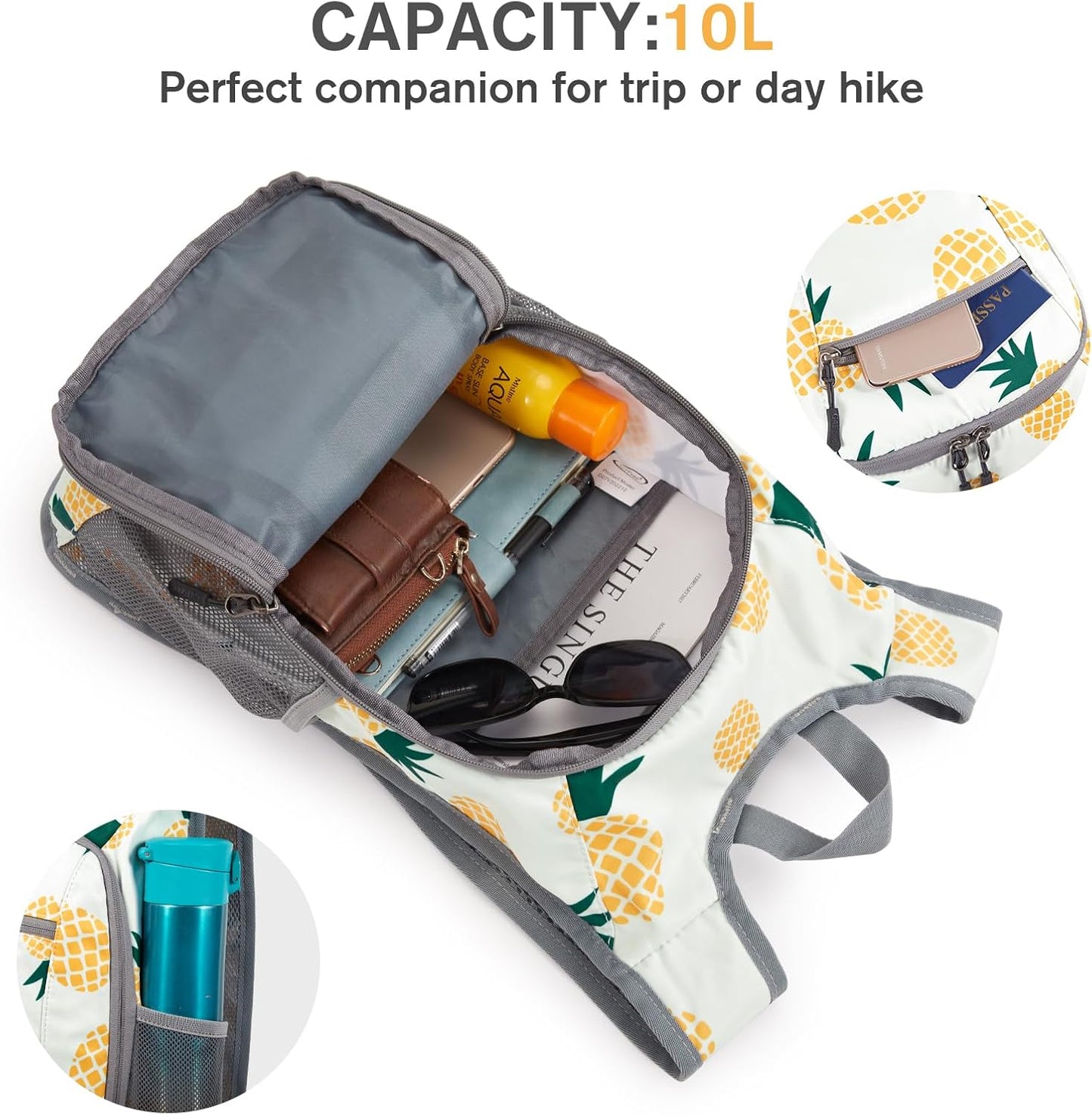 G4Free 10L/15L Hiking Backpack Lightweight Packable Hiking Daypack Small Travel Outdoor Foldable Shoulder Bag