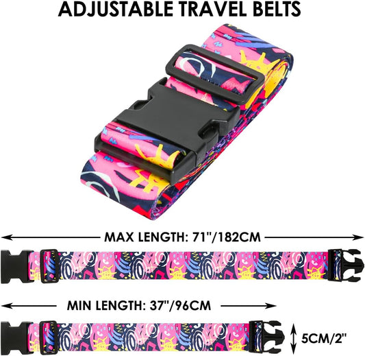 Adjustable Travel Luggage Strap Suitcase Belt Travel Bag Accessories 1.96 in W x 6.23 ft L