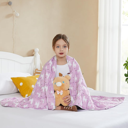 L'AGRATY Weighted Blanket - 36"x48" 3lbs Weighted Blanket Microfiber Material with Glass Beads Small Blanket for All-Season Summer Fall Winter Soft Thick Blanket