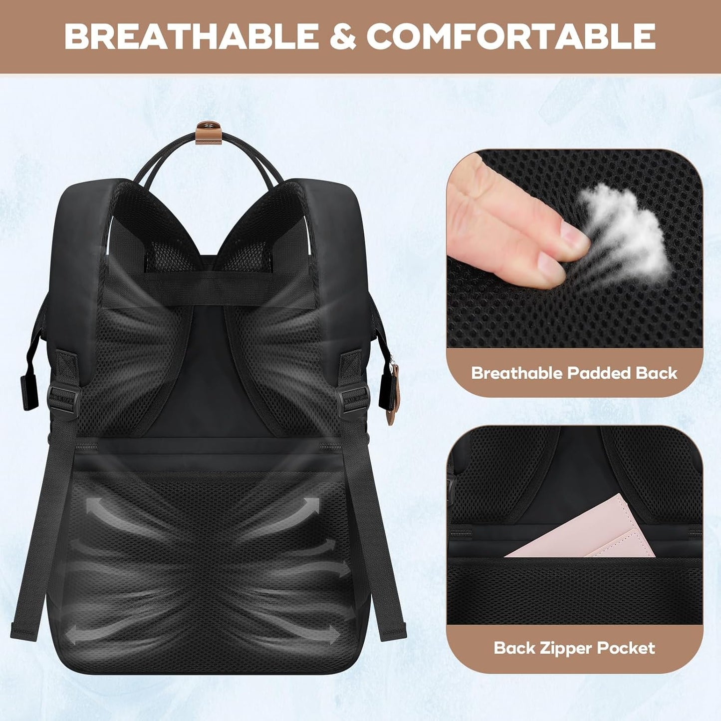 Maelstrom Cooler Backpack, 36 Cans Insulated Backpack Cooler, Soft Leakproof Double Deck Cooler Bag, Lightweight Lunch Backpack for Men & Women,Perfect for Beach Travel, Camping & Work-Black