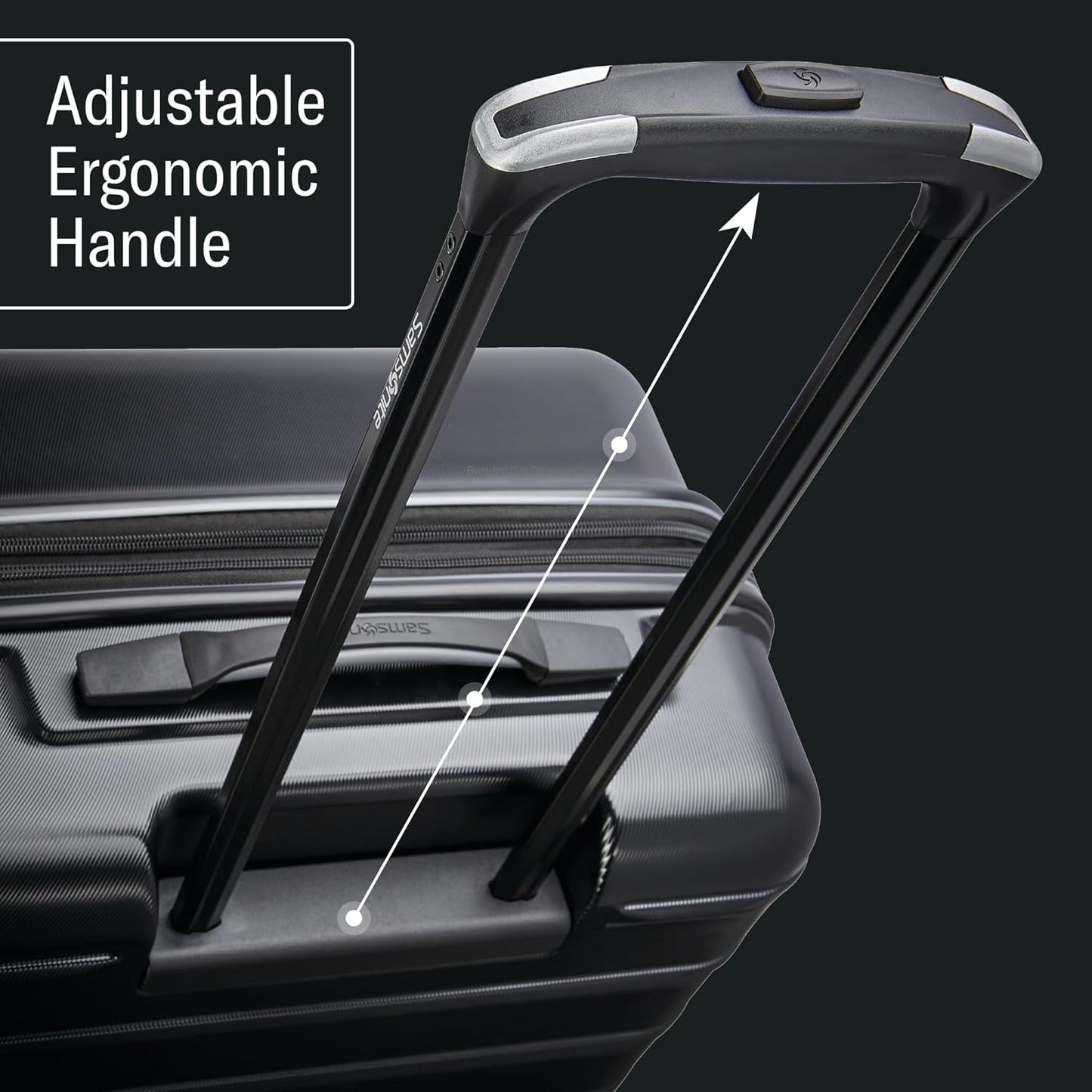 Samsonite Omni 2 28-Inch Large Checked Hardside Luggage with 360° Spinner Wheels - Scratch Resistant Hardshell - TSA Lock - Expandable Polycarbonate Shell for Lightweight Travel - Midnight Black