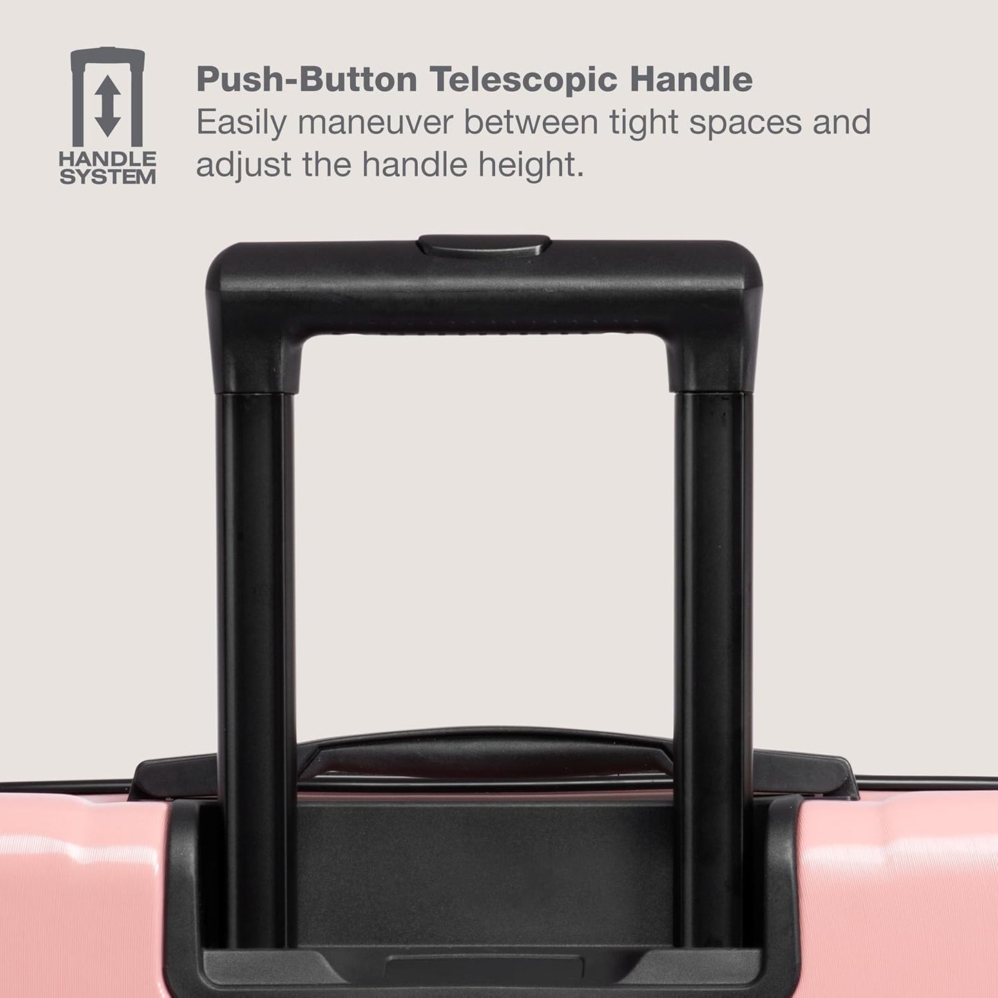 U.S. Traveler Boren Polycarbonate Hardside Rugged Travel Suitcase Luggage with 8 Spinner Wheels, Aluminum Handle, Pink, 3-Piece Set, USB Port in Carry-On