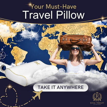 Royal Therapy Travel Memory Foam Cervical Pillow – Contour Pillow for Neck and Shoulder Pain