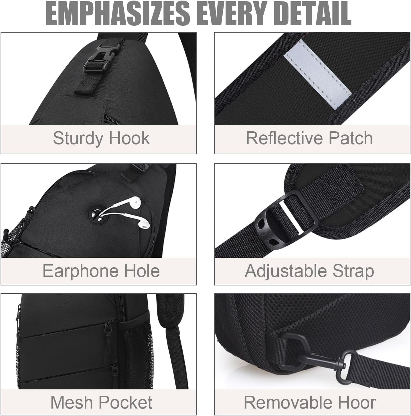 Crossbody Bags for Women Men Trendy Sling Bag Bakpack Casual Chest Bag with Convertible Shoulder Strap