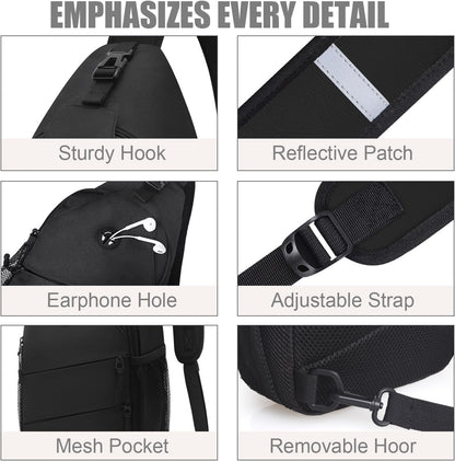 Crossbody Bags for Women Men Trendy Sling Bag Bakpack Casual Chest Bag with Convertible Shoulder Strap