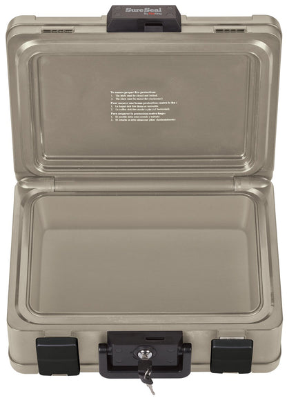 FireKing SureSeal Fire Safe with Key Lock, 1 Half Hour Fire Rated, UL Rated & 100 Hour Water Resistant Home Safe, Portable Home Safes, Taupe