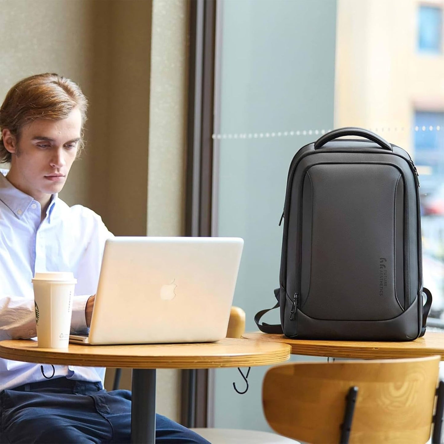 hk Laptop Backpack for Men with USB Charging Port for Business Work College Travel (Dark Grey, 17.3 inch)