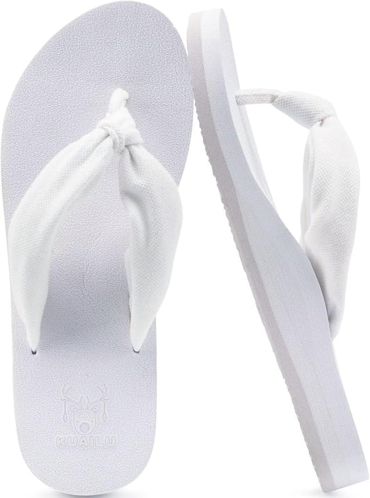 KuaiLu Flip Flops for Women with Arch Support Yoga Mat Comfortable Summer Beach Walking Thong Cushion Sandals Slip On Indoor Outdoor