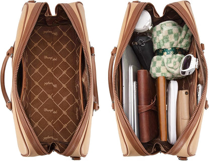Wrangler Travel Duffel Bag Large Weekender Bag for Women Designer Carry on Overnight Bag for Trips Leather Luggage Bag Tan
