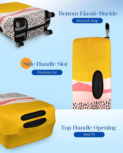 Slohif Luggage Cover for Suitcase Tsa Approved Protector - Luggage Sleeve Large Suit Case Cover Travel Stretch Baggage Case Protective Washable Fit 18-20 Inch Patchwork XS