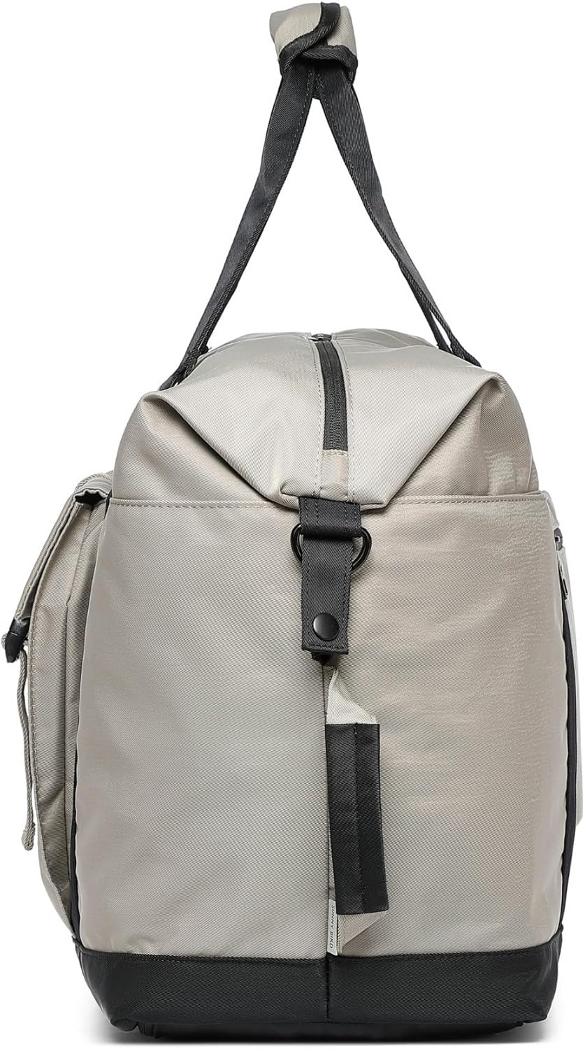 SUNNY BIRD Duffel with Utility Pouch, 40L Weekender Overnight Bag with Shoe Compartment for Travel and Sports (Grey and black)