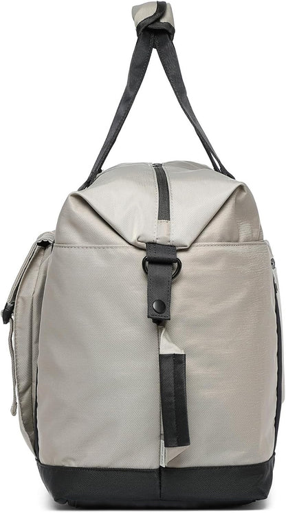 SUNNY BIRD Duffel with Utility Pouch, 40L Weekender Overnight Bag with Shoe Compartment for Travel and Sports (Grey and black)