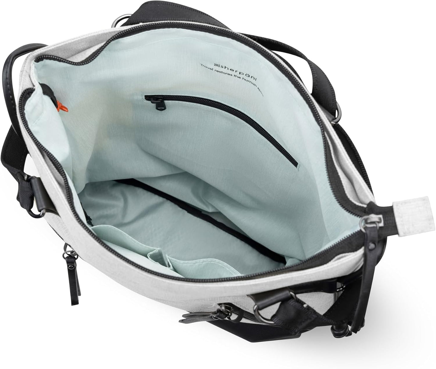 Sherpani Tempest, Anti Theft Convertible Backpack Tote, 14L Travel Backpack, Travel Gifts for Women, Handbags, RFID Protection, Metal Hardware, Fits 15” Laptop (No Sleeve) (Sterling)