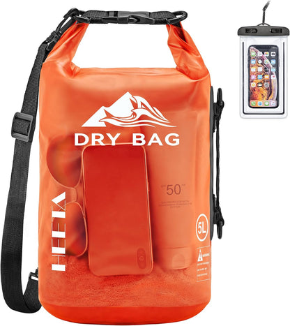 HEETA Dry Bag Waterproof for Women Men, 5L/10L/20L/30L/40L Roll Top Lightweight Dry Storage Bag Backpack with Phone Case for Travel Swimming Boating Kayaking Paddle Board Camping Beach Accessories