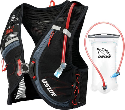 USWE Rush 8L Bike Hydration Vest, Adjustable Chest Straps Running Hydration Vest, 2.0L Hydration Bladder, Mountain Biking, Gravel & Cycling with Reflective Details, Men & Women