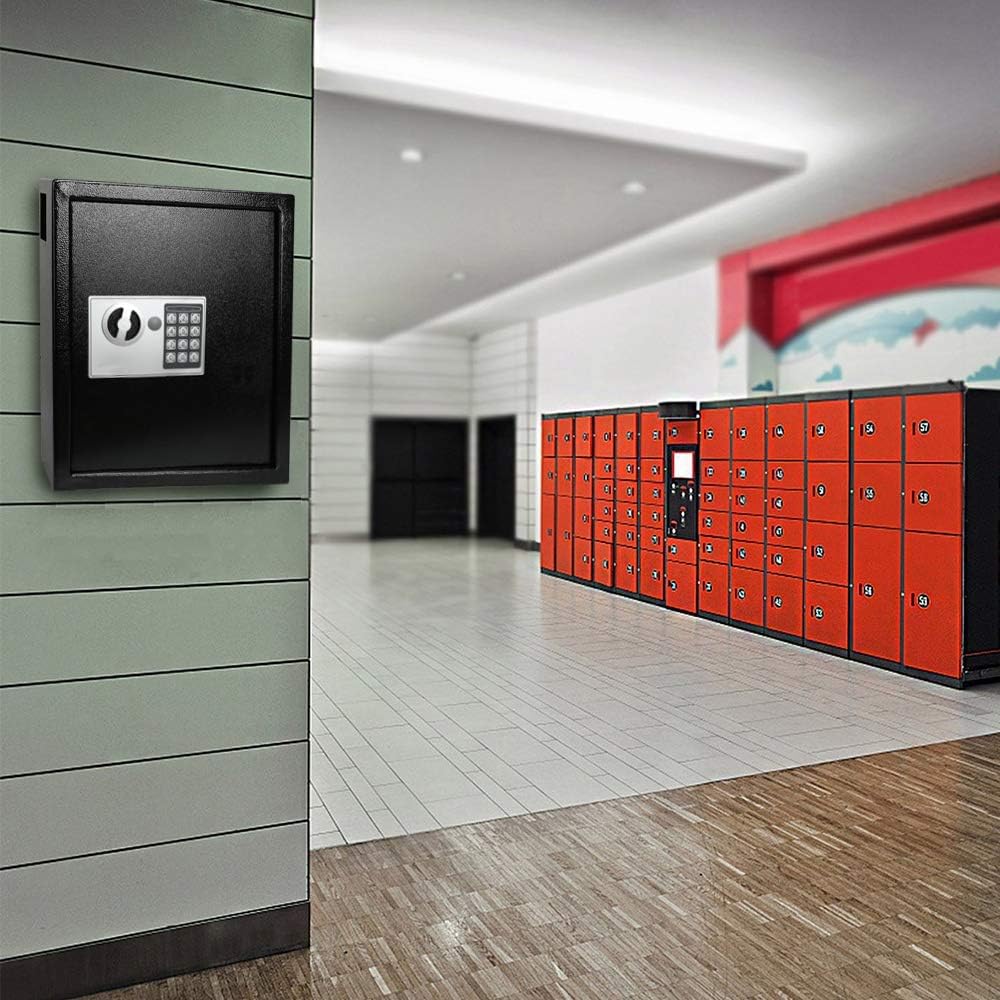 KYODOLED Electronic 40 Keys Cabinet Wall Mount,Digital Key Safe Lock Box,Large Security Lockbox for House Key,Heavy Duty Combination Lock Storage,14.37'' X 11.8'' X3.93'' (Black,40 Keys)