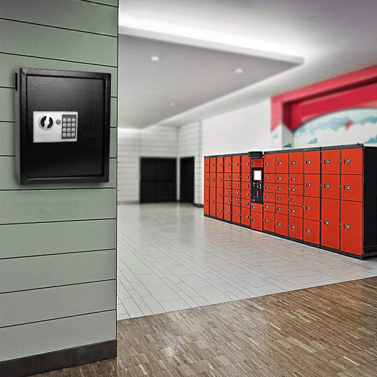 KYODOLED Electronic 40 Keys Cabinet Wall Mount,Digital Key Safe Lock Box,Large Security Lockbox for House Key,Heavy Duty Combination Lock Storage,14.37'' X 11.8'' X3.93'' (Black,40 Keys)