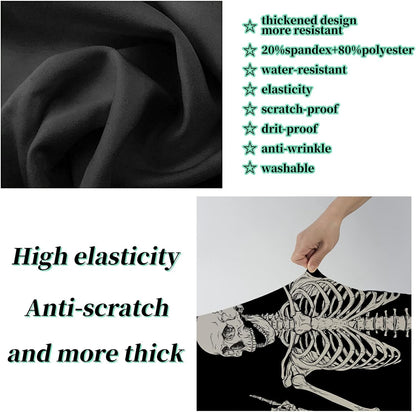 Luggage Cover Suitcase Protector Plus 1 Luggage Tag, Rock Skull Travel Suitcase Cover Suitable for 22-24 inch Luggage (M) with Concealed Zipper Washable Elastic Cloth Dustproof Anti-Scratch