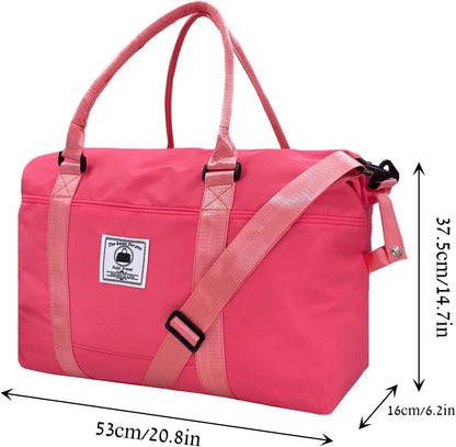 Travel Duffle Bag, Waterproof Sport Tote Gym Bag for Women Men, Overnight Weekender Carry On Bag with Wet Pocket