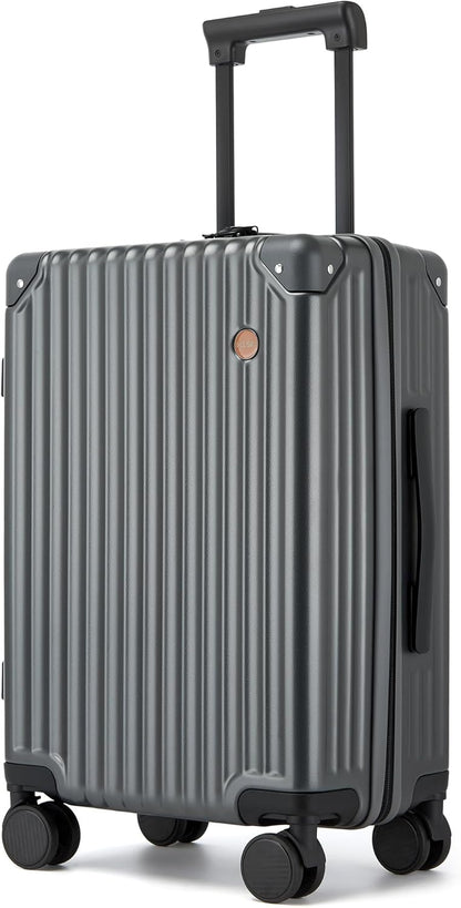 20 Inch Carry on Luggage,Airline Approved 22x14x9 Hard Shell Carry on Suitcase with 360° Spinner Wheels,TSA Lock and Lightweight Hardside Carry-on Luggage for Travel (Grey, 20 Inch)