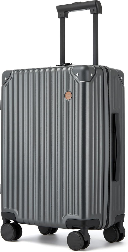 20 Inch Carry on Luggage,Airline Approved 22x14x9 Hard Shell Carry on Suitcase with 360° Spinner Wheels,TSA Lock and Lightweight Hardside Carry-on Luggage for Travel (Grey, 20 Inch)