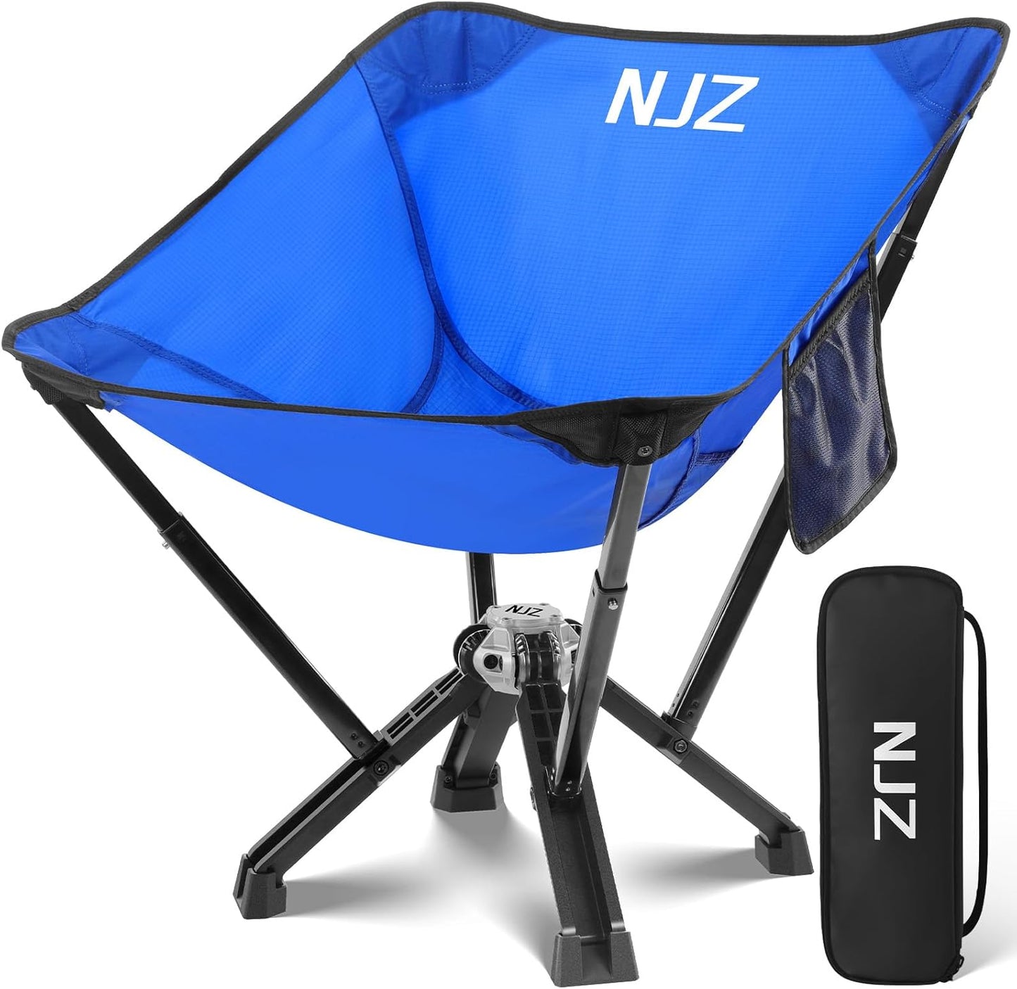 Camping Chairs for Adults - 600 LBS Capacity Rugged Outdoor Folding Chair, Compact Foldable Chair with Quick Setup & Carry Bag - Portable Camping Chair for Picnic, Fishing, Backyard - Blue