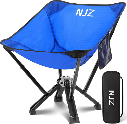 Camping Chairs for Adults - 600 LBS Capacity Rugged Outdoor Folding Chair, Compact Foldable Chair with Quick Setup & Carry Bag - Portable Camping Chair for Picnic, Fishing, Backyard - Blue